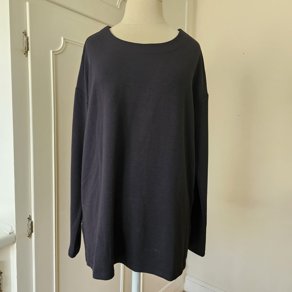 Banana Republic Black Long Sleeve Pull Over Sweat Shirt Women's Size M NWT
